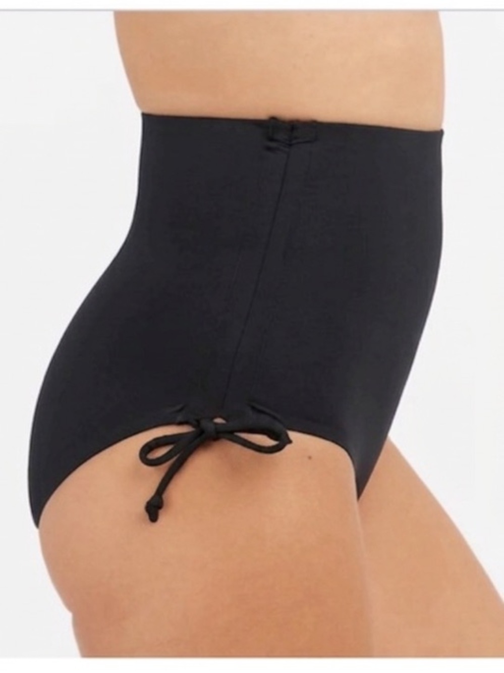 SPANX high rise solid Black Sculpting Activewear sexy swimsuit bottoms swim sz L - Picture 2 of 8
